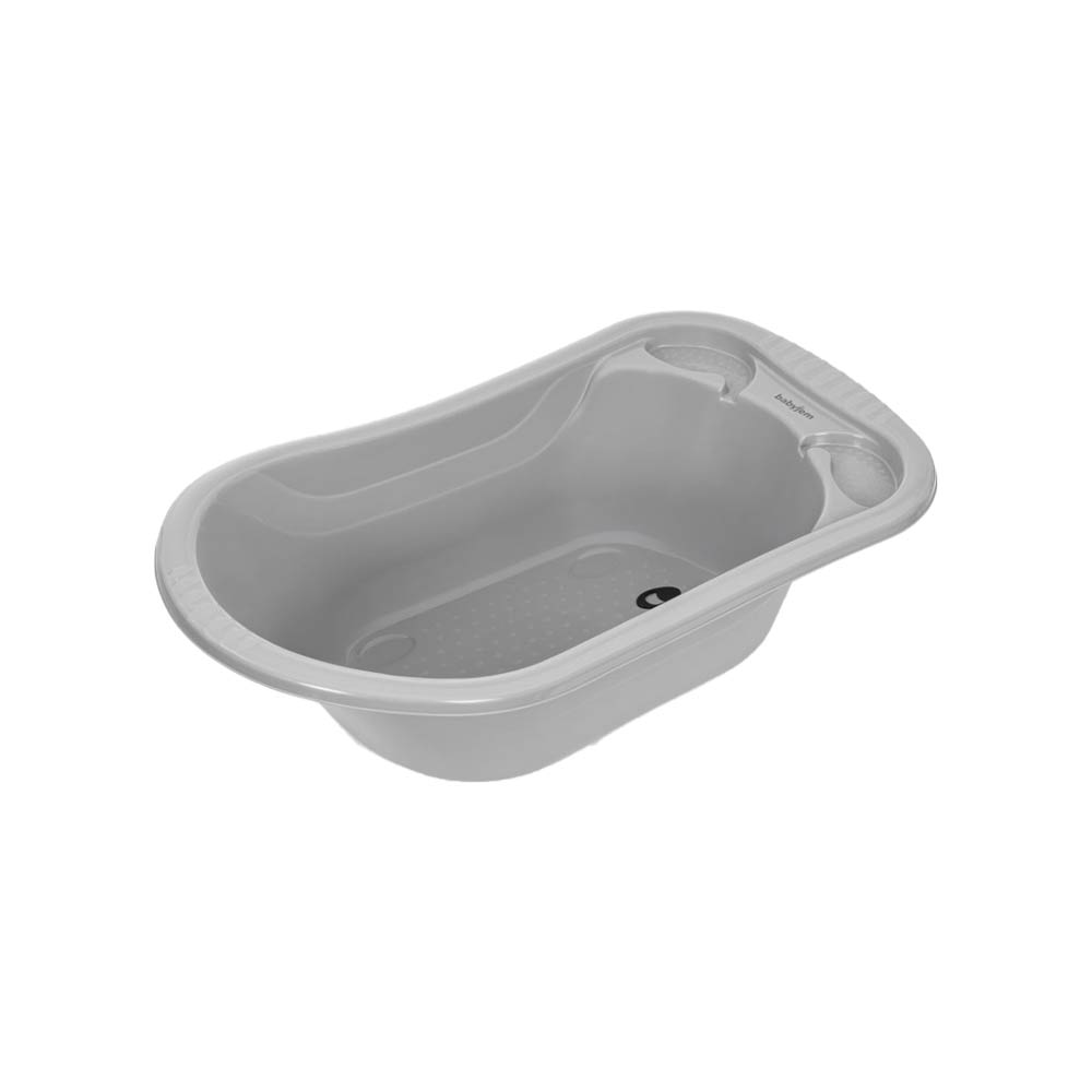 babyjem big size draining bath tub soft gray