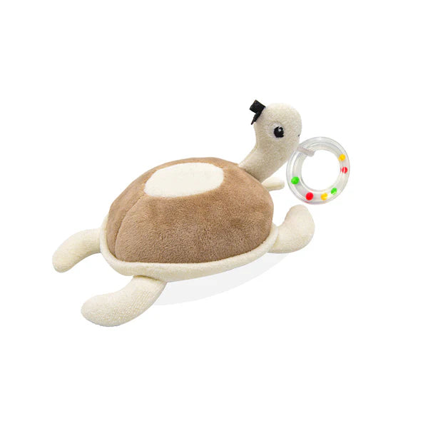 babyjem soft baby turtle rattle toy*brown