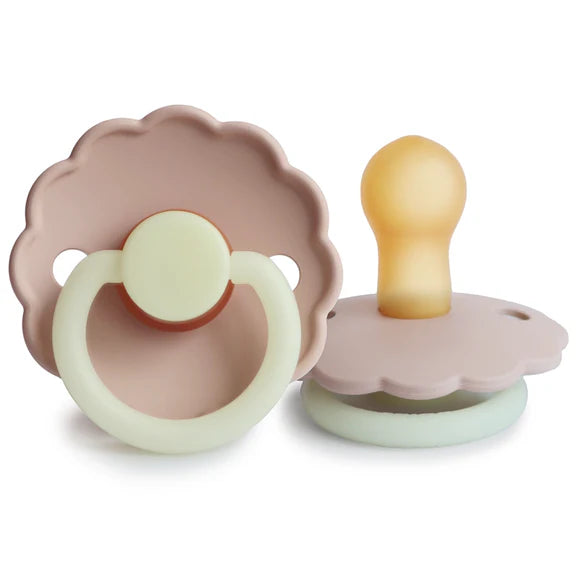 frigg daisy night latex  pacifier 0-6m 1-pack blush