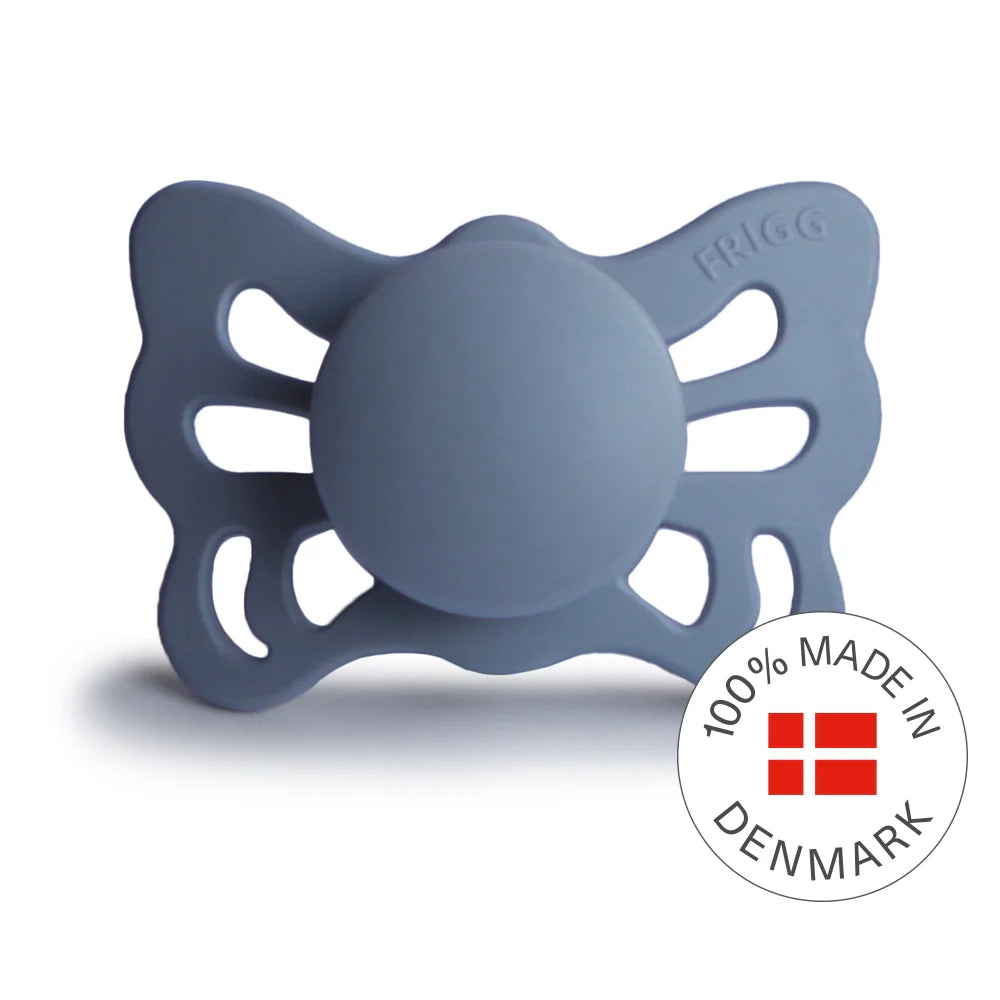 frigg butterfly  silicone pacifier 0-6m 1-pack slate