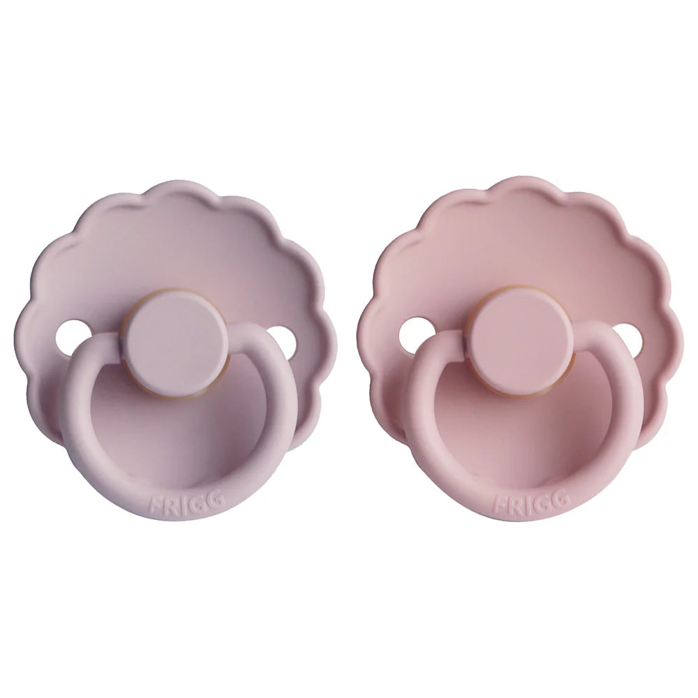 frigg daisy latex  pacifier 0-6m 2-pack  pink*soft lilac x