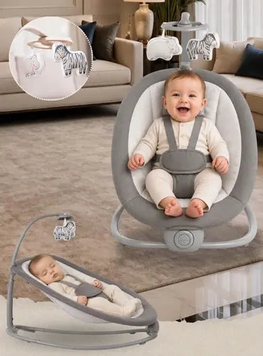 Mastela Fold Up Baby Rocker | Portable Infant Bouncer with Soothing Vibrations & Toy Bar