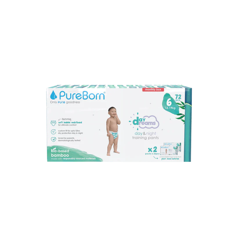 Pureborn Master Pack Day Dreams Training Pants Made with bio-based bamboo material - Ultra-Soft