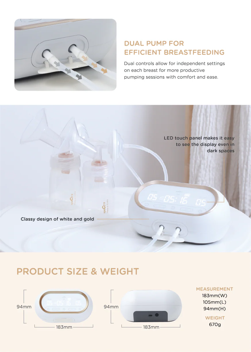 spectra dual compact electric breast pump double pump