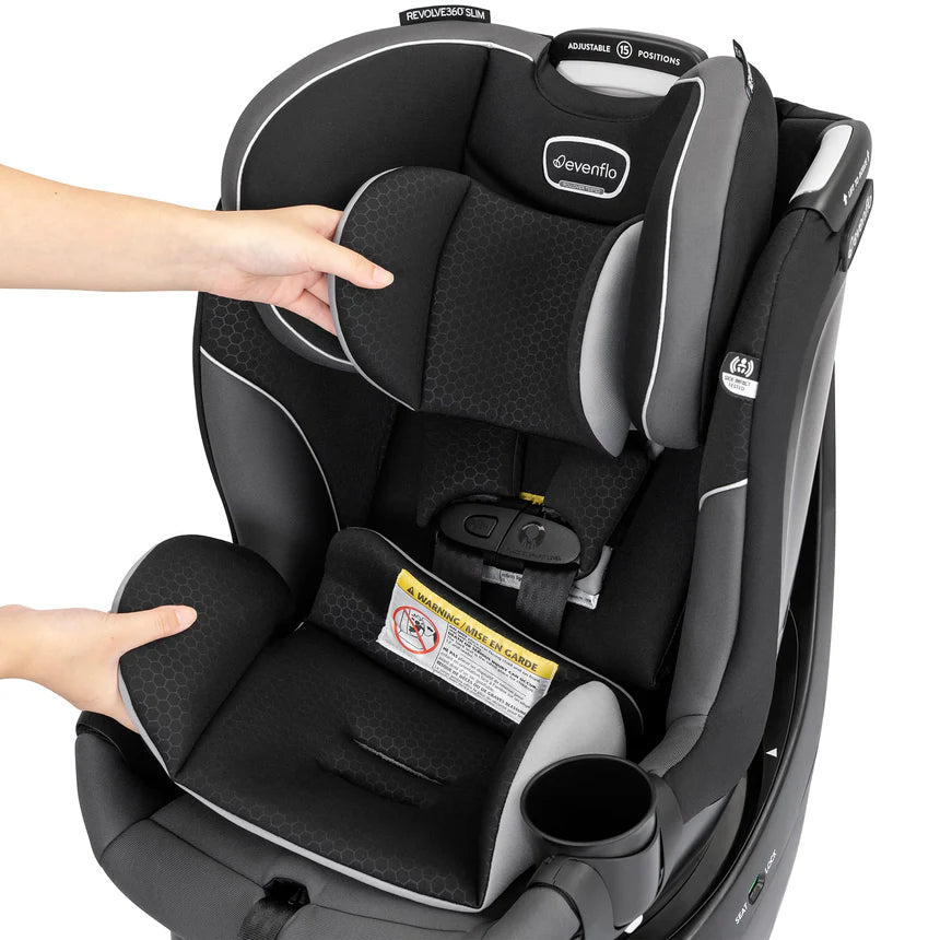 evenflo revolve360 slim 2-in-1 carseat canton black