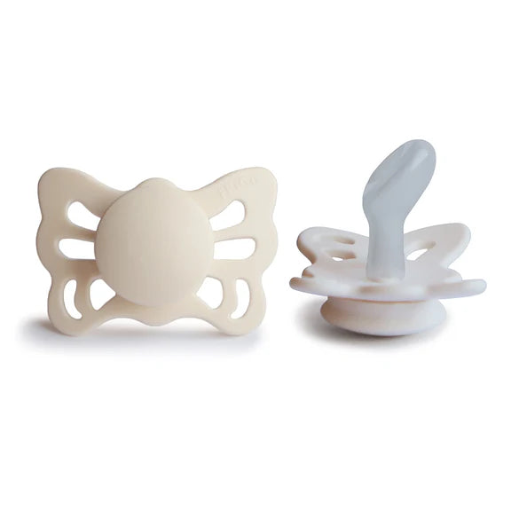 frigg butterfly silicone pacifier 6 18m 1-pack cream