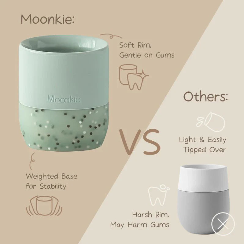 Moonkie First Open Cup – 2oz Baby Open Cup 2-Pack, 4M+