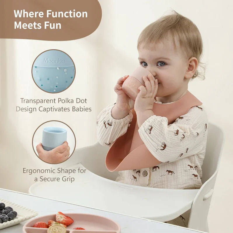 Moonkie First Open Cup – 2oz Baby Open Cup 2-Pack, 4M+