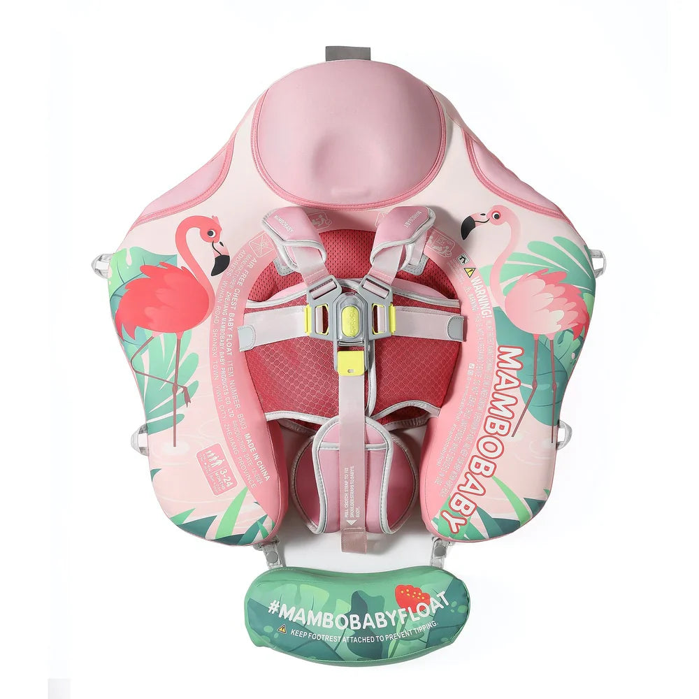 Mambobaby Non-Inflatable Chest Baby Float with Canopy - Flamingo