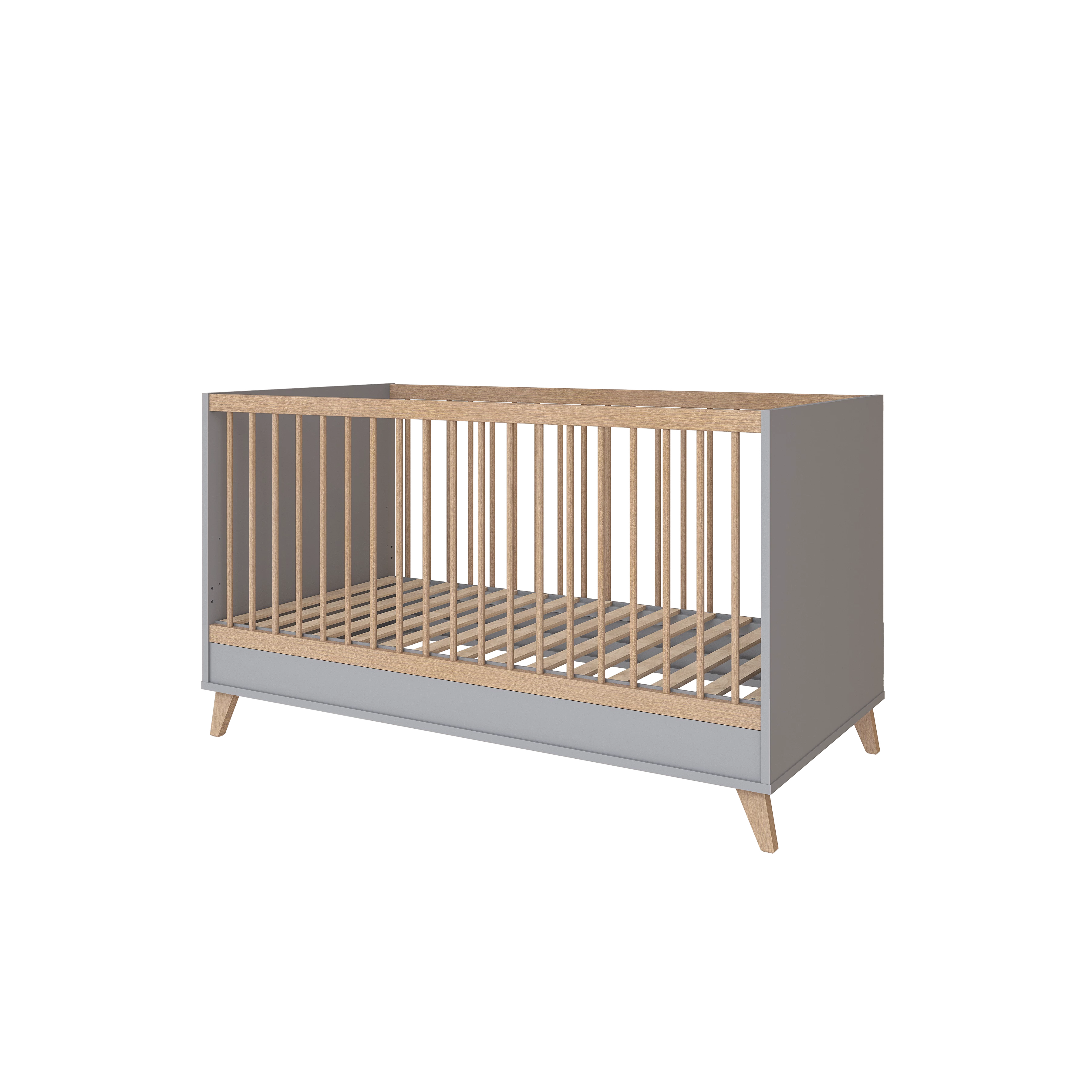 faktum flip grey baby bed 140x70cm cot bed