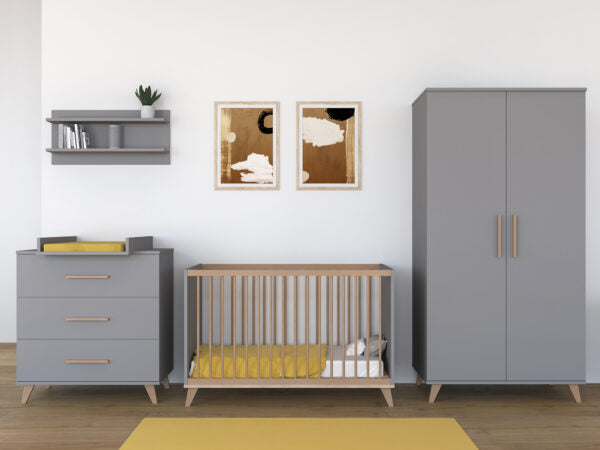 Faktum Flip Grey Baby Dresser with 3 Soft-Close Drawers