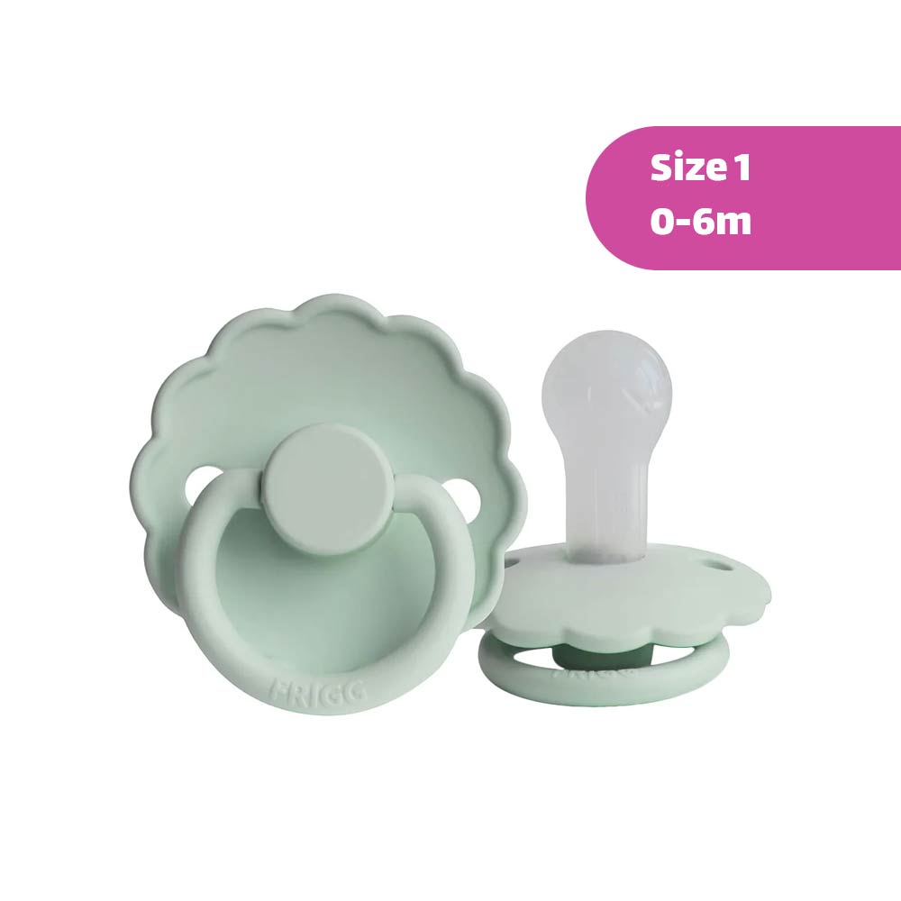 frigg daisy silicone  pacifier 0-6m 1-pack seafoam