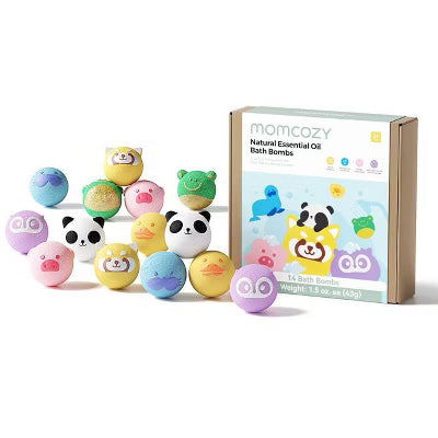 momcozy natural & organic essential oil bath bombs 14pcs