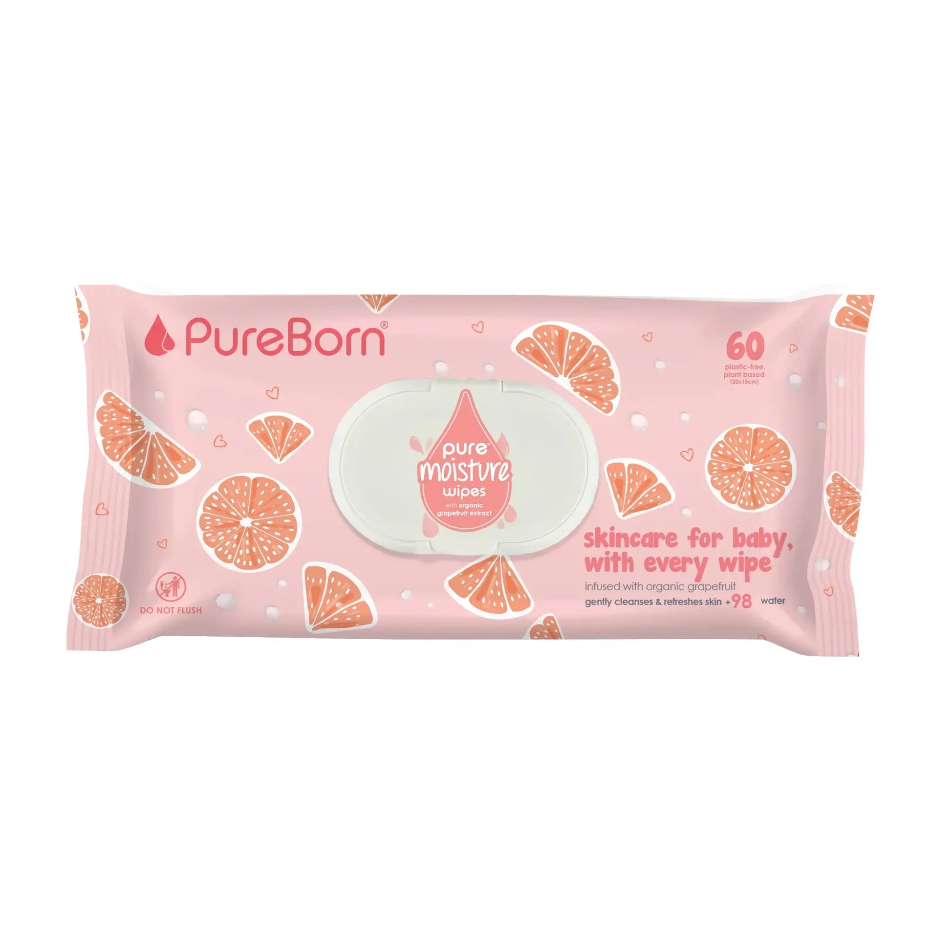 Pureborn Pure Moisture Baby Wipes with Organic Grapefruit Extract