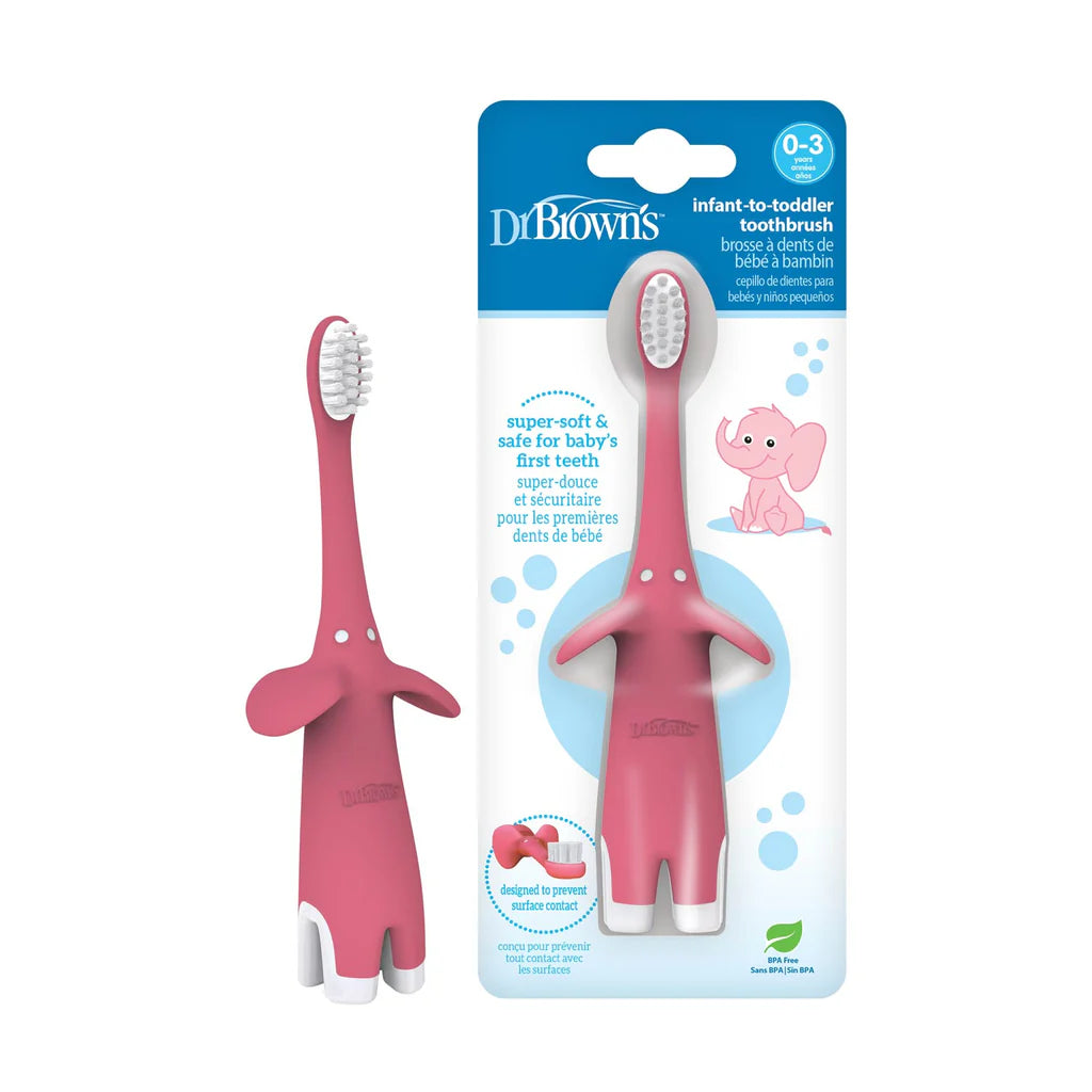 dr browns infant to toddler toothbrush pink soft bristle
