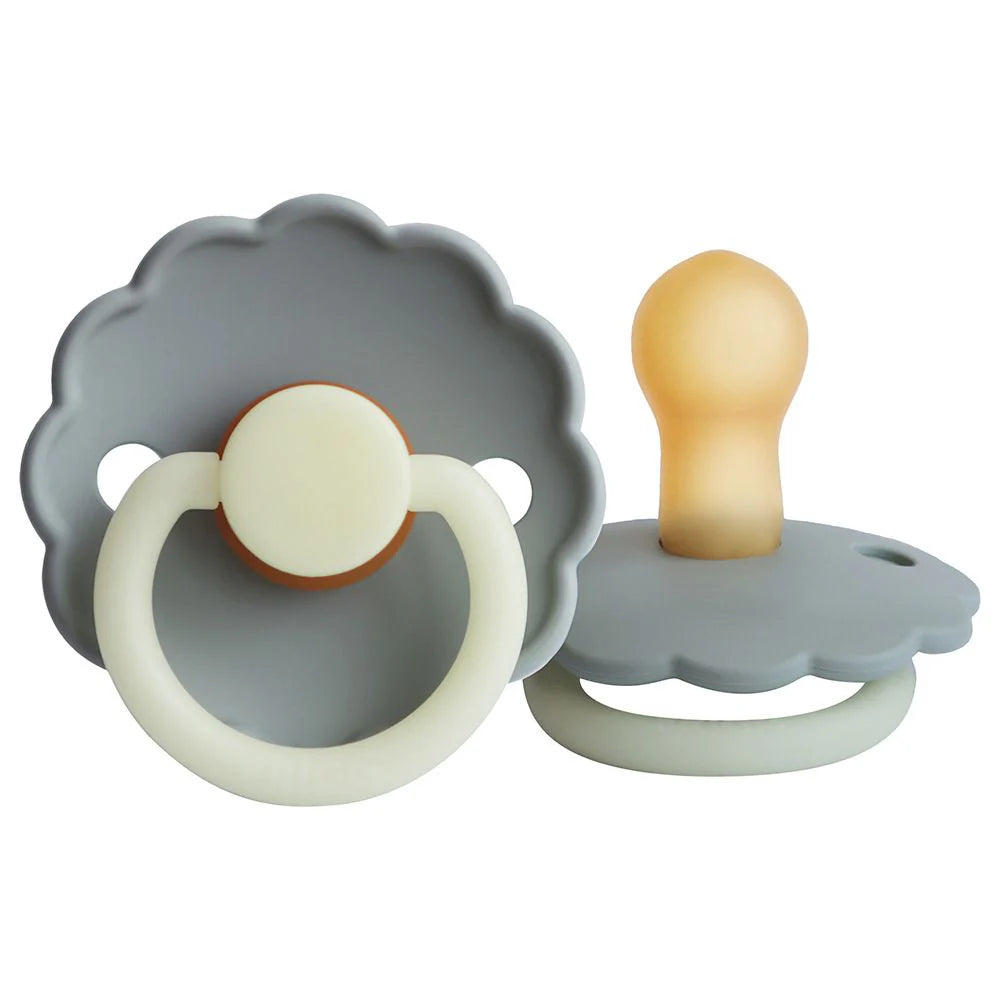 frigg daisy silicone  pacifier 0-6m 1-pack french gray night