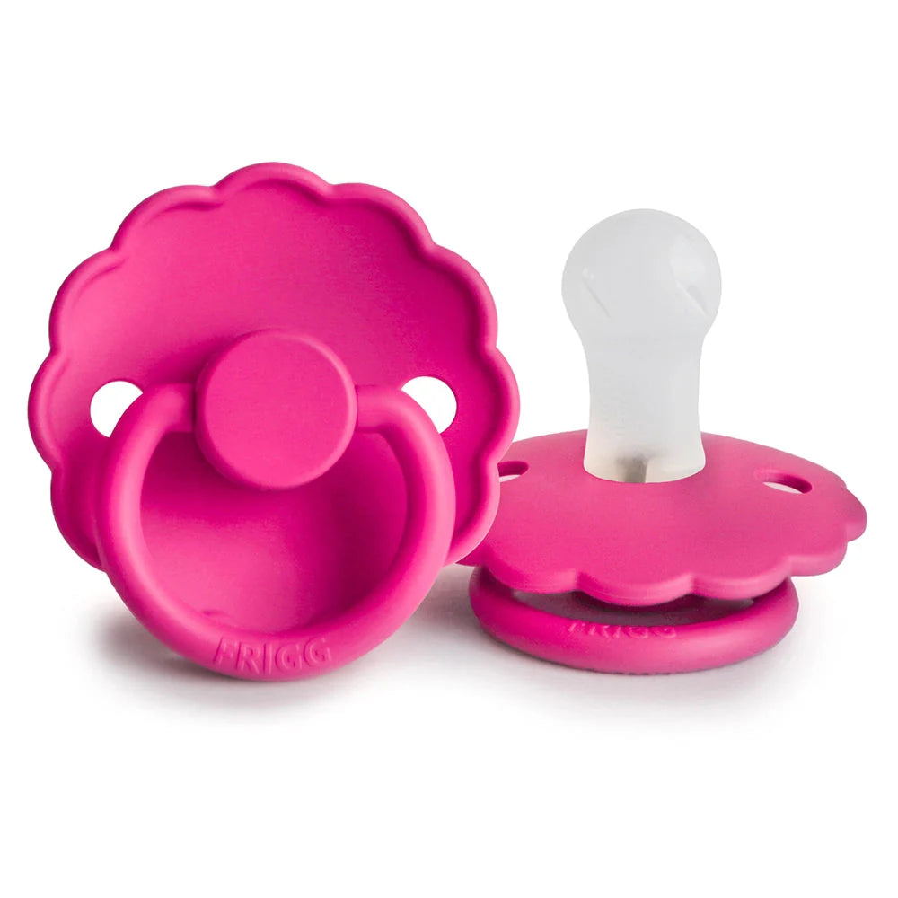 frigg daisy silicone  pacifier 0-6m 1-pack fuchsia
