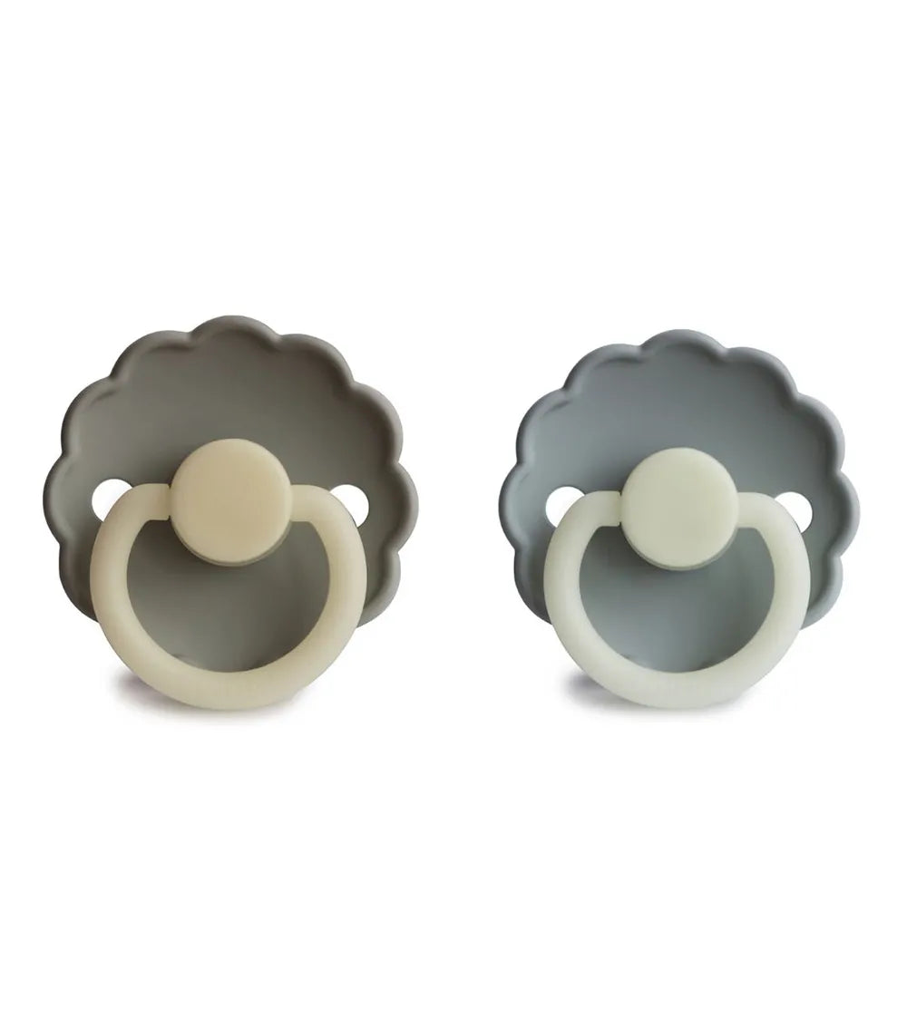 frigg daisy night latex pacifier 0-6m 2-pack cream*french gray