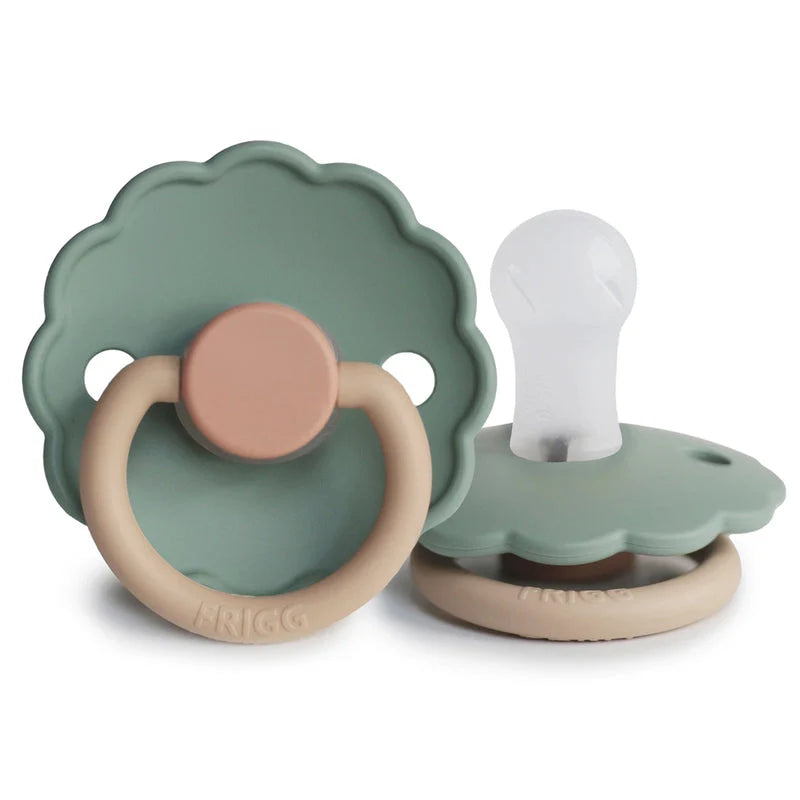 frigg daisy silicone  pacifier 0-6m 1-pack willow