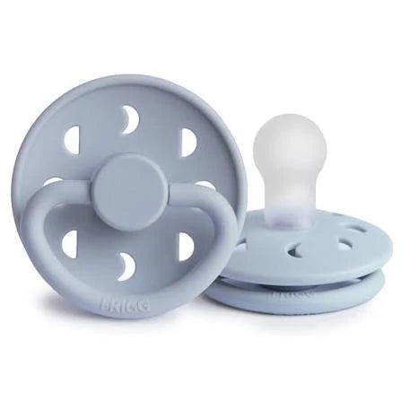 frigg moon phase silicone  pacifier 0-6m 1-pack powder blue