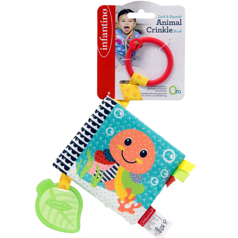 infantino link & squeak animal crinkle book