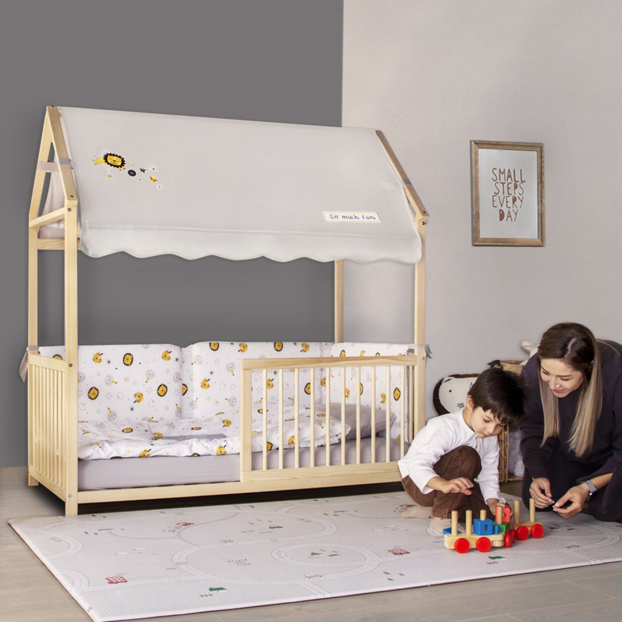 kukka wooden house bed 140x70cm kids toddler bed
