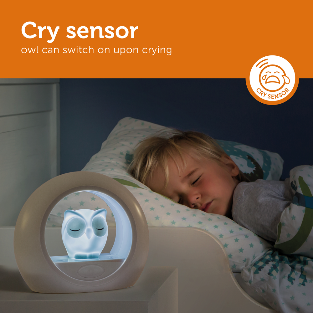 zazu lou the owl night light with cry sensor and adjustable brightness