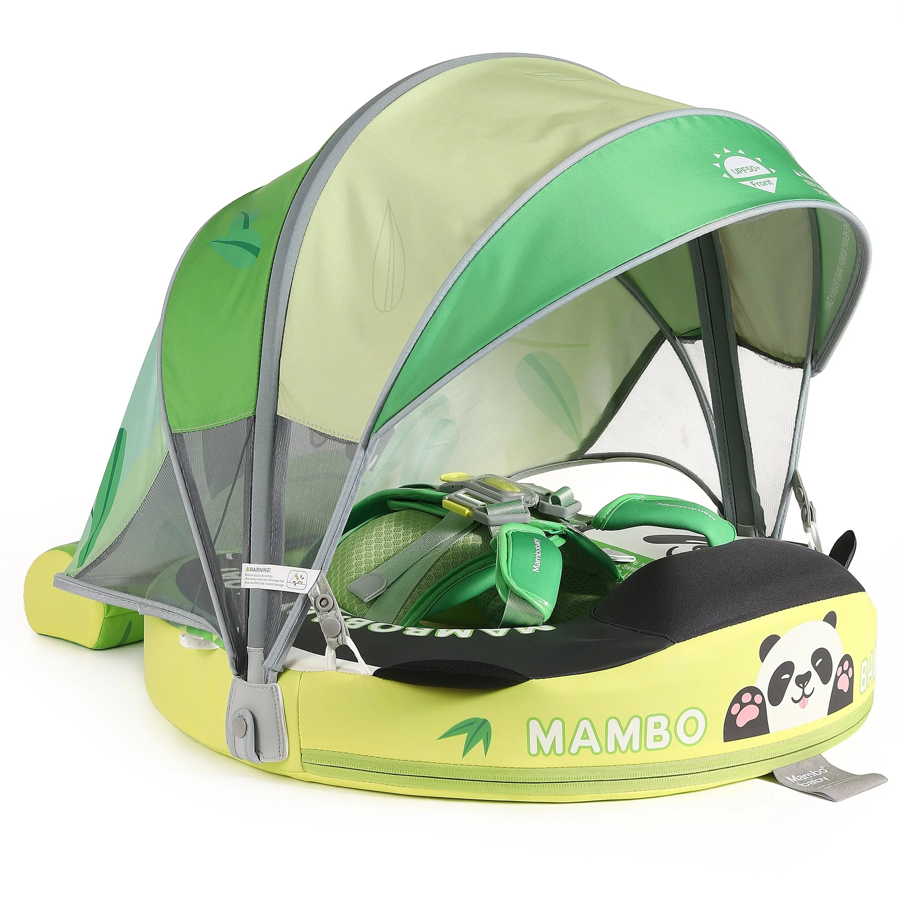 Mambobaby Non-Inflatable Chest Baby Float with Canopy -Panda