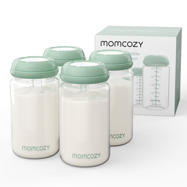 momcozy natural baby bottle 11oz wide-neck breast milk container*4
