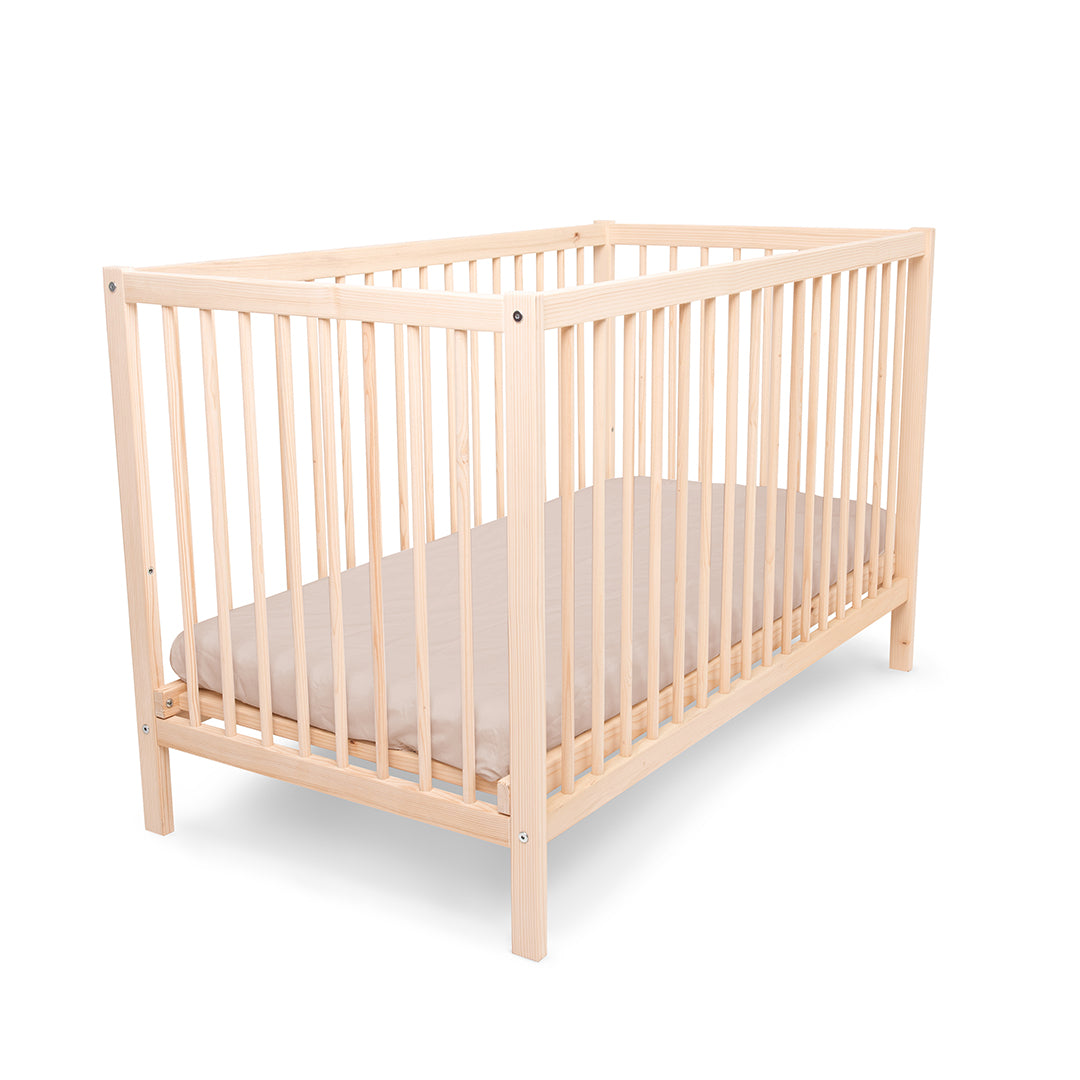 kukka natural wood 2 level crib 140x70