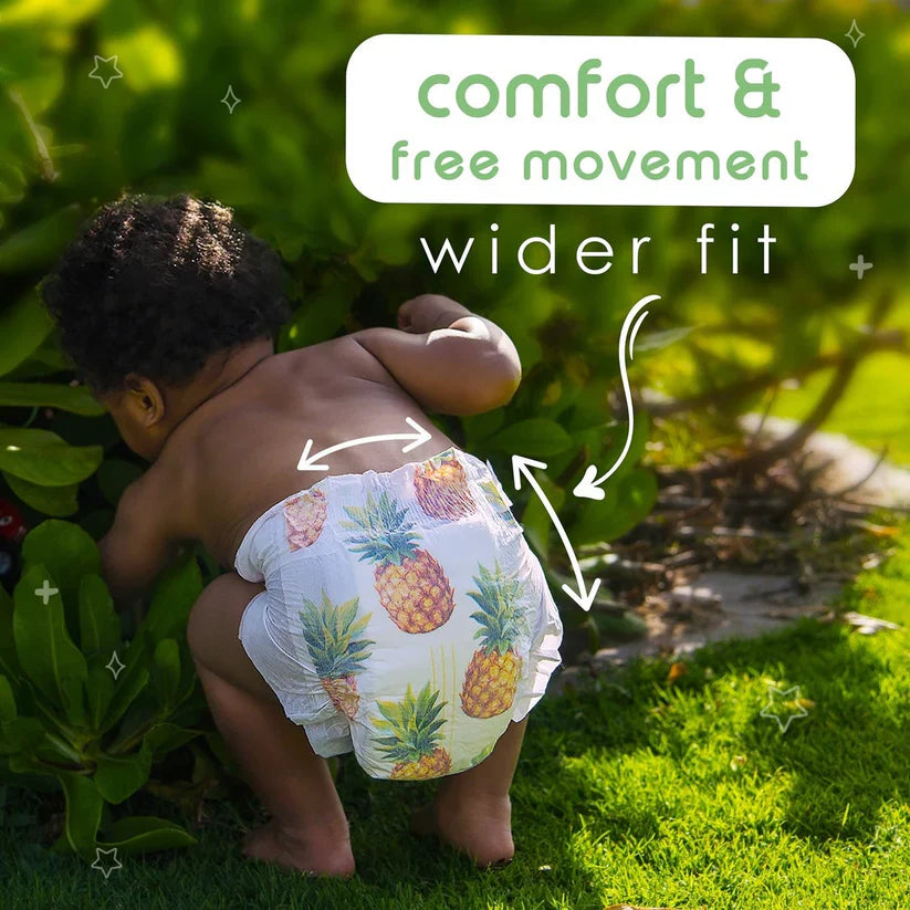 Pureborn Single Pack Organic Bamboo Diapers Ultra-gentle Eco-Friendly Nappies - Print may vary