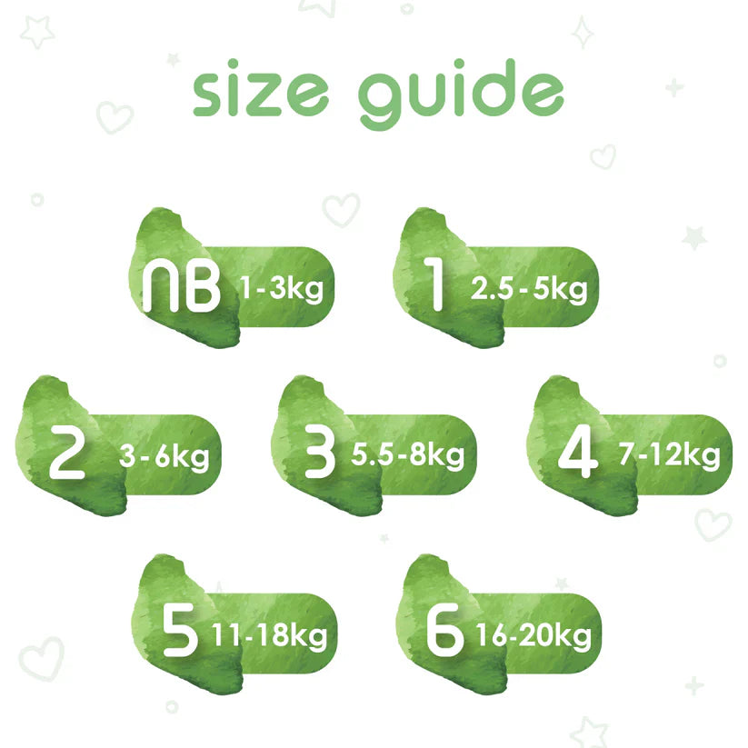 Pureborn Single Pack Organic Bamboo Diapers Ultra-gentle Eco-Friendly Nappies - Print may vary