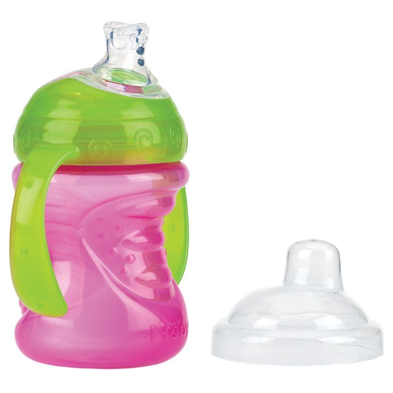 nuby swirl no spill cup 240ml pink toddler training cup