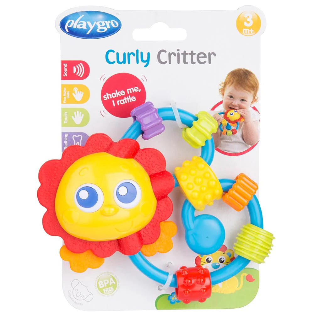 playgro curly critter lion