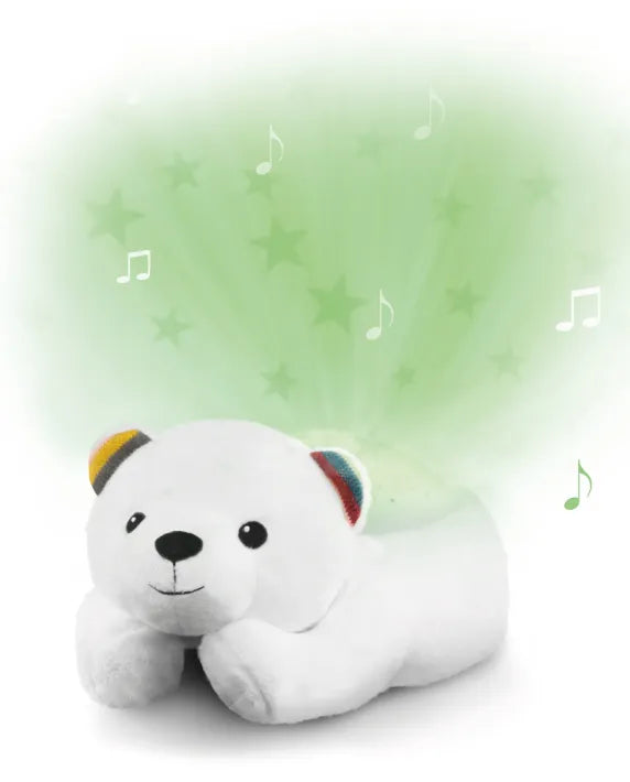 zazu polly polar bear star projector night light with sound machine