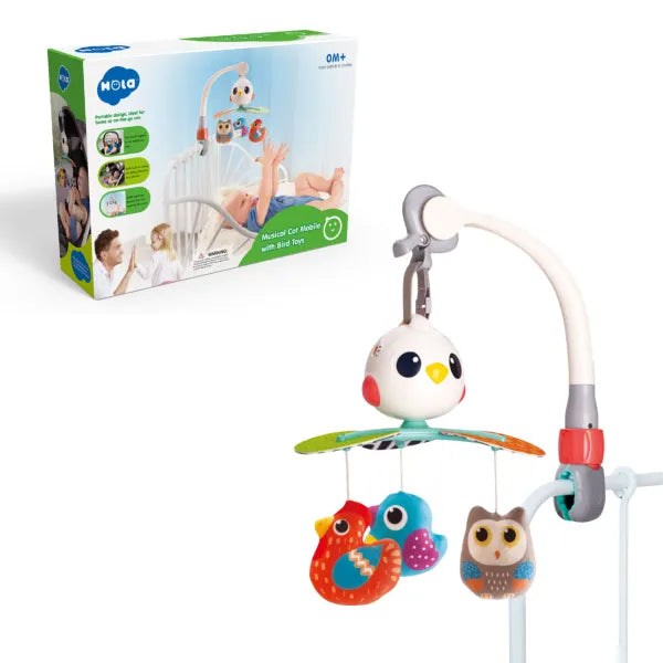 hola musical cot mobile with bird toys