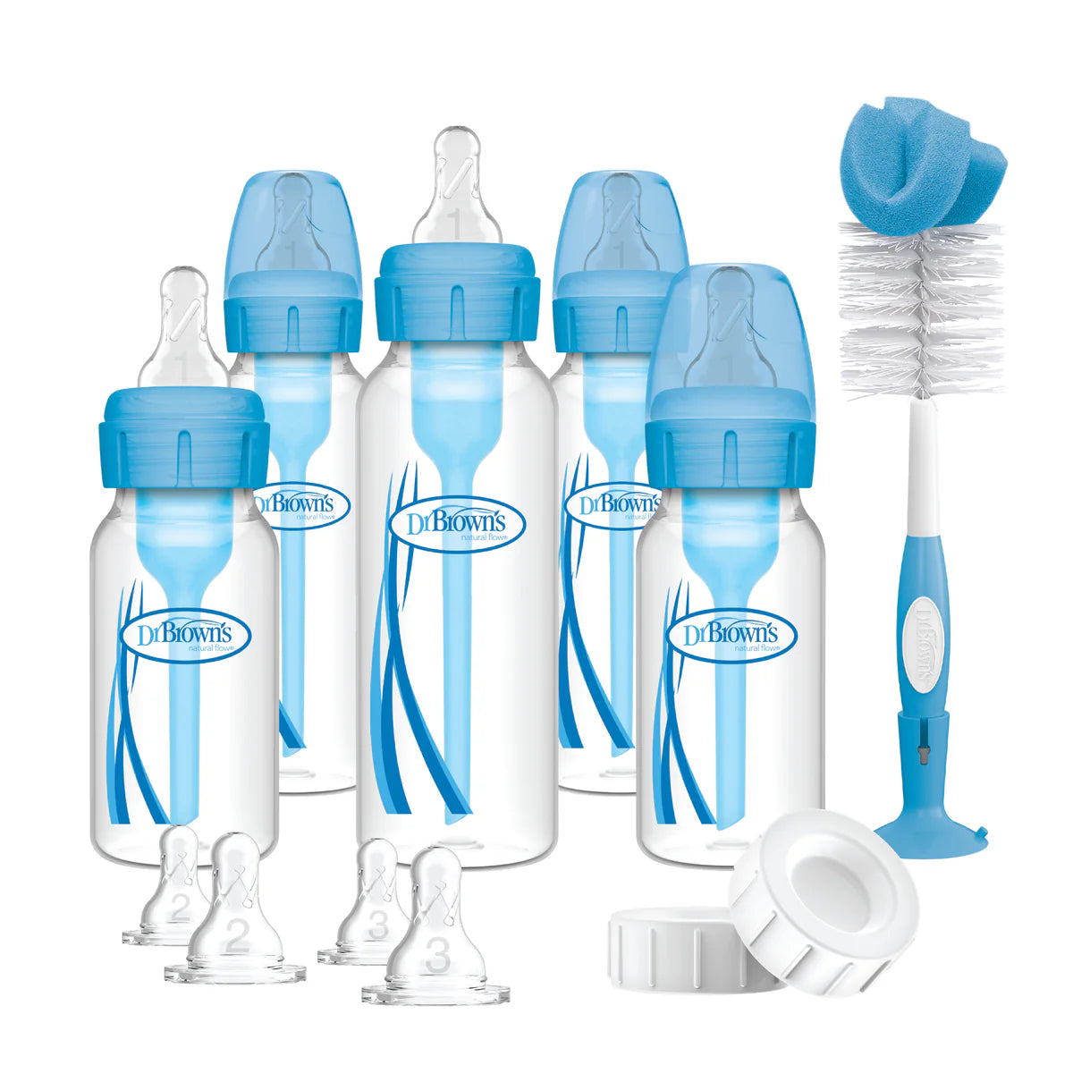 dr browns options+ narrow neck baby bottle gift set blue anti colic starter set