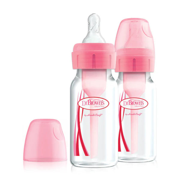 dr browns options+ baby bottles 120ml 2 pack pink anti colic