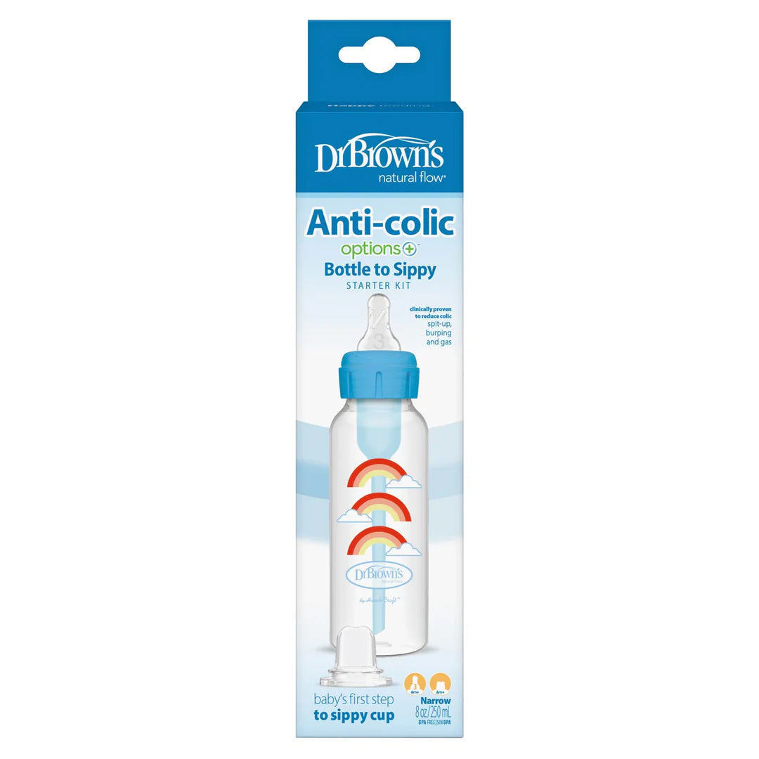 dr browns options+ baby bottle 250ml blue anti colic