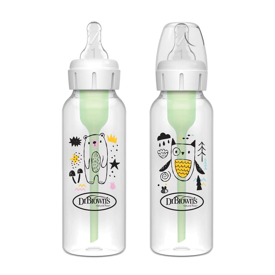 dr browns narrow neck baby bottles 250ml 2 pack bear owl anti colic