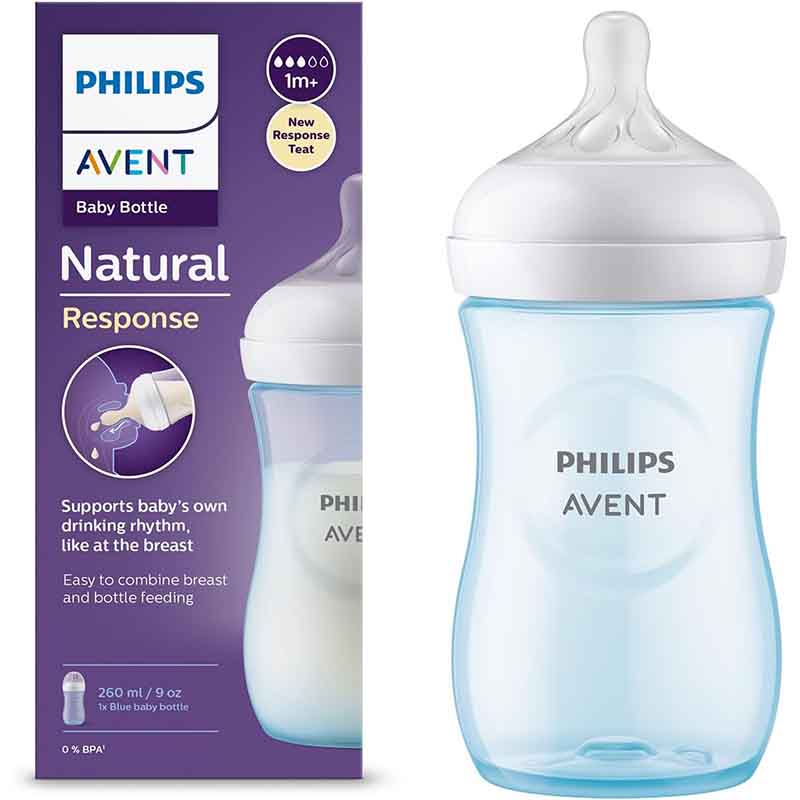 philips avent natural baby bottle 260ml blue anti colic feeding bottle