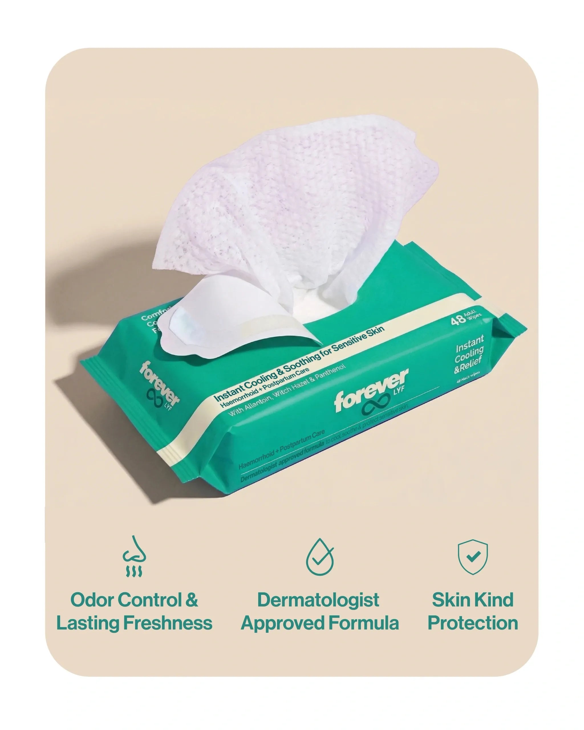 Forever Lyf Instant Cooling & Soothing Intimate Wipes