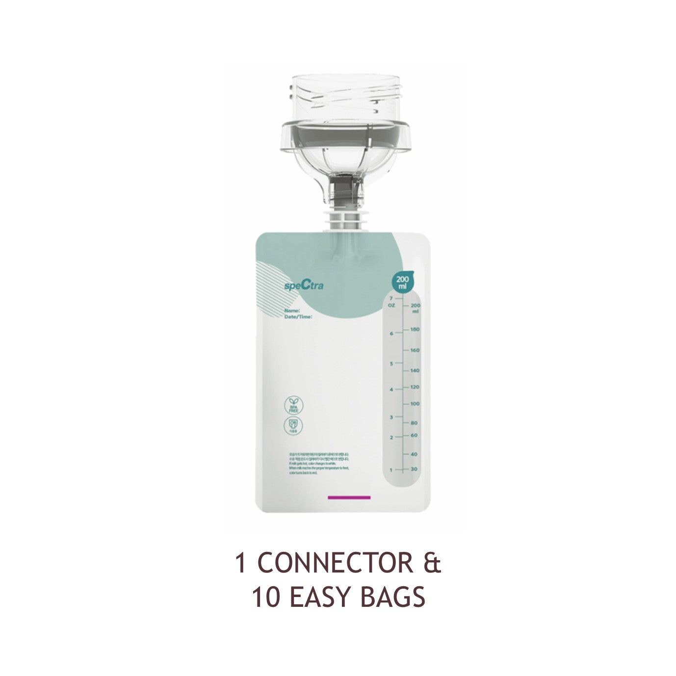 spectra breast milk storage bags 10 pack with connector