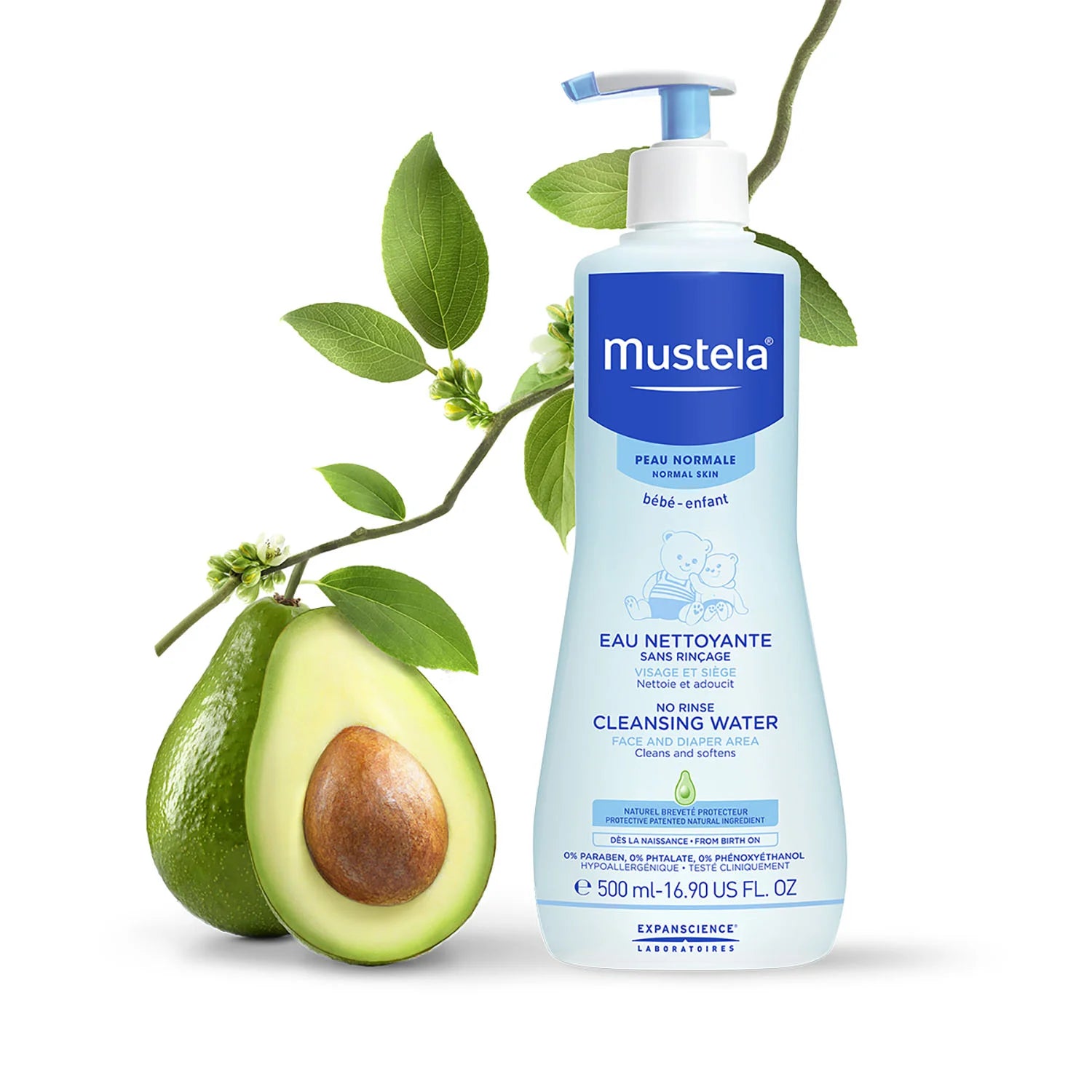 mustela cleansing water 300ml no rinse baby cleanser