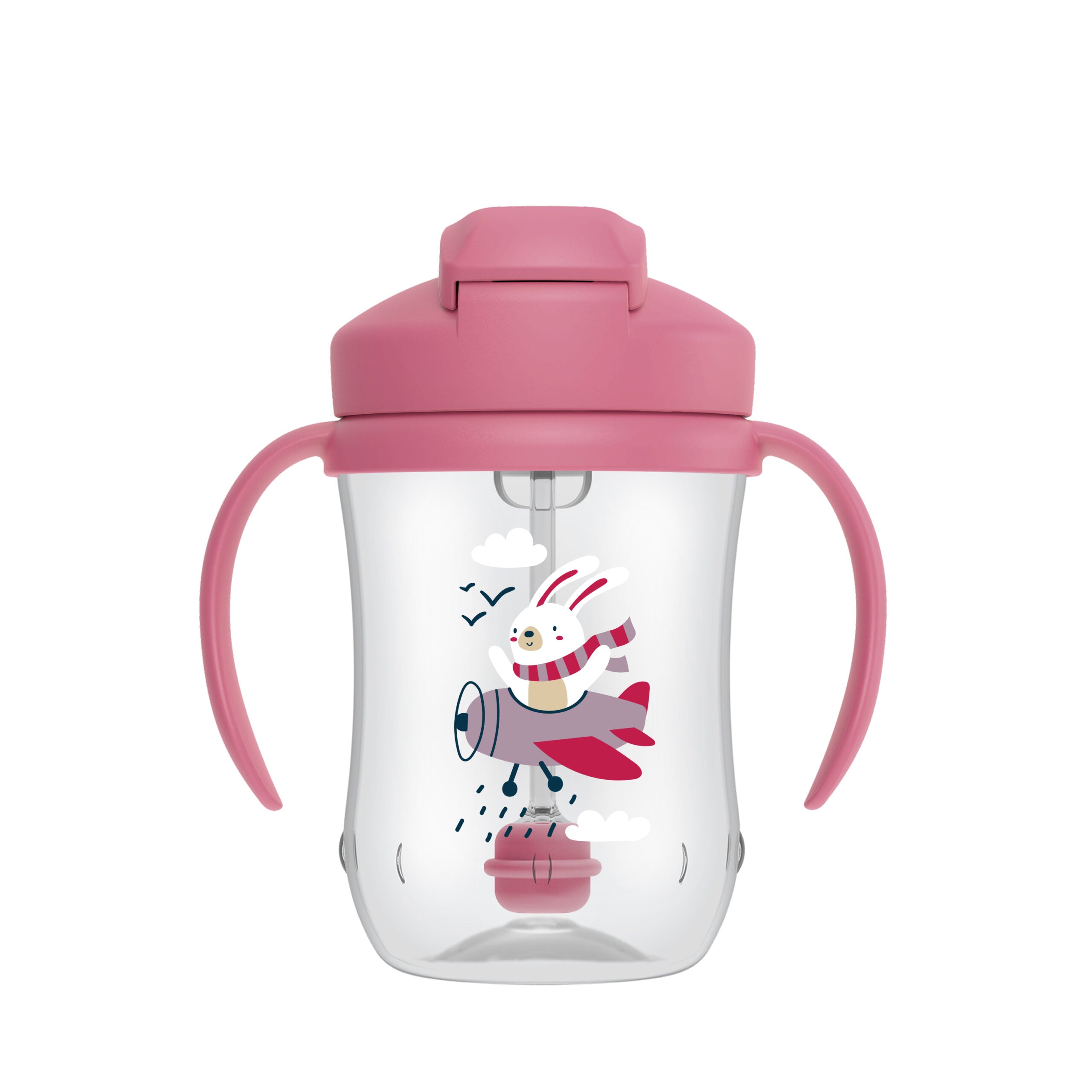dr browns straw cup 270ml pink toddler training cup