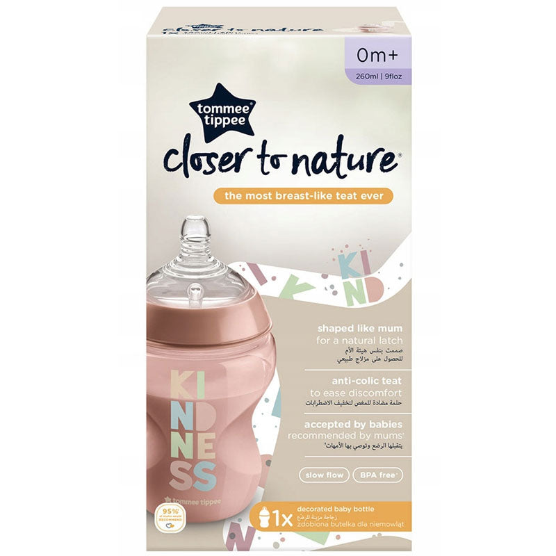 tommee tippee closer to nature baby bottle 260ml anti colic pink