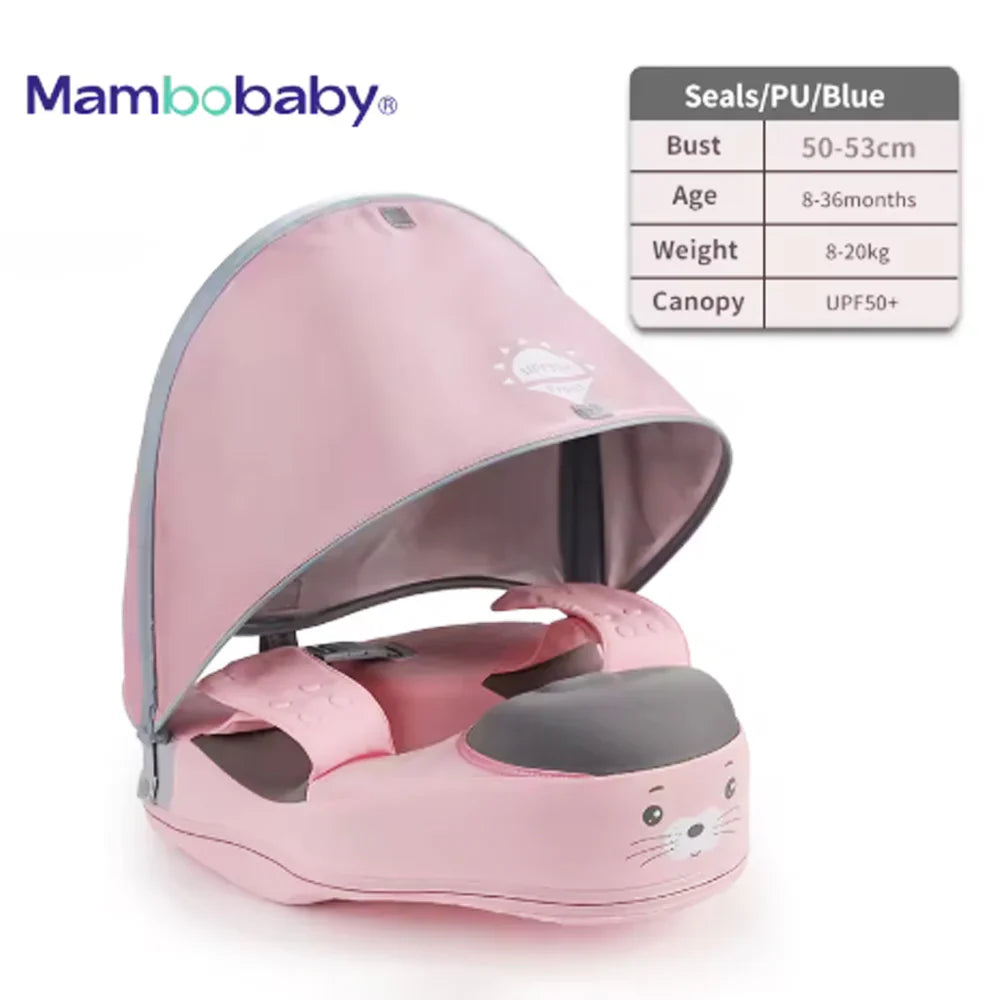 Mambobaby Waist Baby Float W/ Canopy - Seal