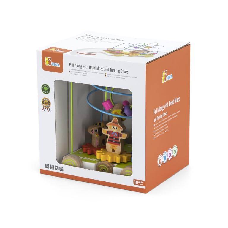 Viga Pull Along With Bead Maze And Turning Gears