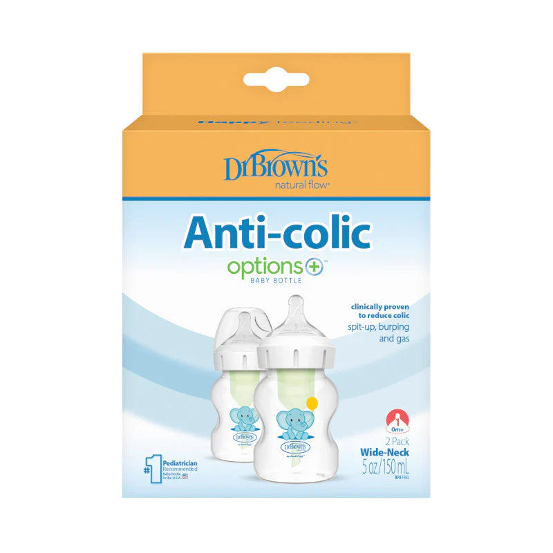 dr browns baby bottles 150ml 2 pack blue elephant anti colic