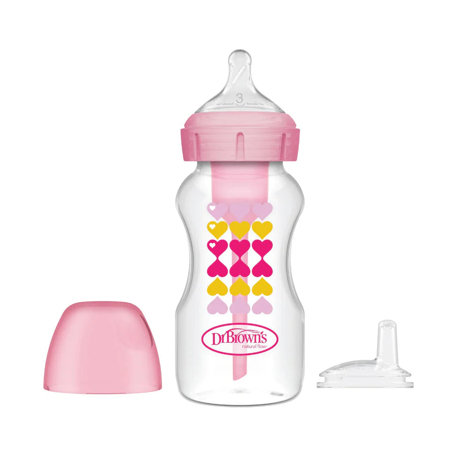 dr browns sippy bottle 270ml pink toddler training cup
